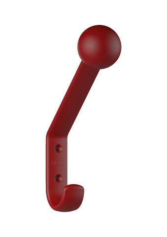 Hewi Garderobenhaken Ser 477, matt, H:174, T:132, m. Kugel rubinrot 477.90B081 33 47790B08133