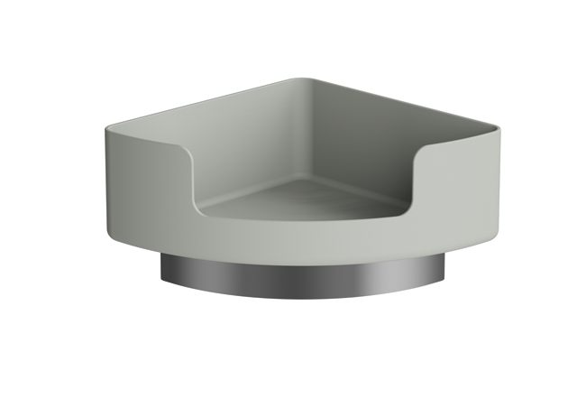 Hewi Eckablage, matt, Wandmontage, Halter chrom felsgrau 802.03B220 95 80203B22095