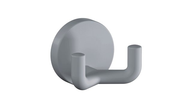 Hewi Doppelhaken Serie 477, matt, d:50mm eckige Hakenform reinweiß 477.90B025 99 47790B02599