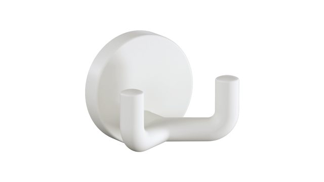 Hewi Doppelhaken Serie 477, matt, d:50mm eckige Hakenform signalweiß 477.90B025 98 47790B02598