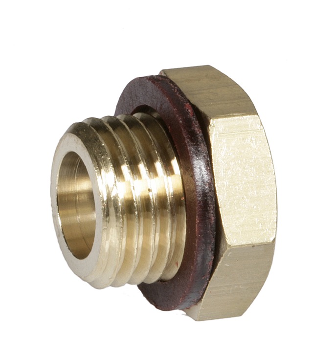 Resideo Honeywell Sechskant-Stopfen S06M aus Messing mit Dichtung (5 Stueck) 1/4 Zoll S06M-1/4  S06M-1/4