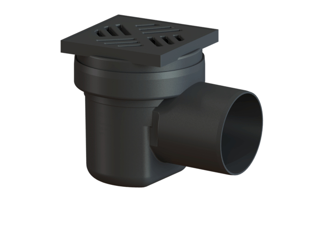 Kessel Basement drain KE36501 Black grating, Material: PP, DN100 36501