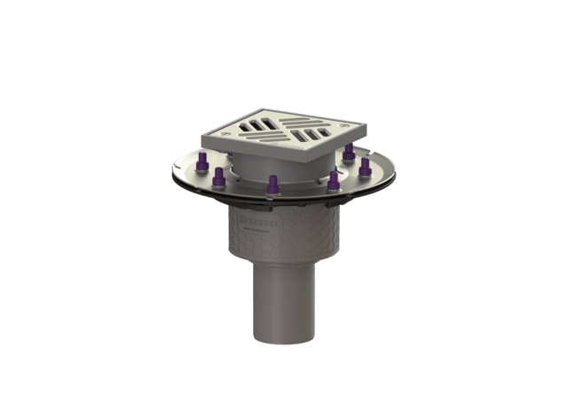 Kessel Siphon Practicus KE45279.11 DN70 verticale, bride de compression, grille 138x138 45279.11