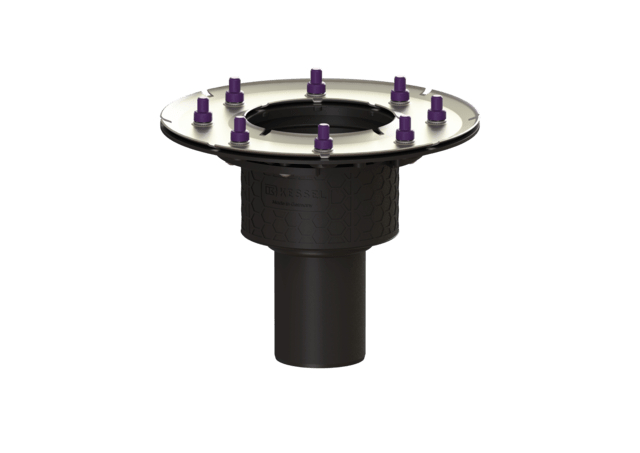Kessel Ecoguss drain body KE48879 System 125, DN70, pressure sealing flange, without odour trap. 48879