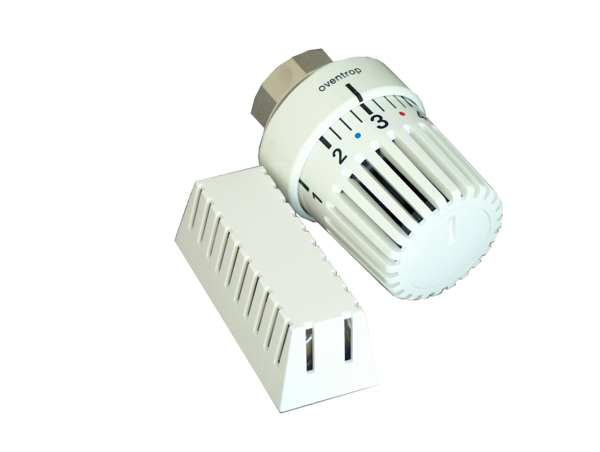Oventrop Tête thermostatique Uni LH M 30 x 1,5, 7-28 °C, 0 * 1-5, bulbe à distance 5 m, blanc 1011666