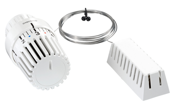 Oventrop Tête thermostatique Uni LD fixation à griffes, 7-28 °C, 0 * 1-5, bulbe à distance, blanc 1011685