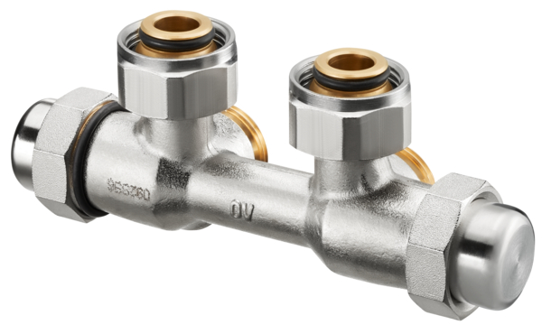 Oventrop Raccord Multiflex FQ, équerre raccordement à droite, écrou G ¾ x eurocône G ¾ 1015805