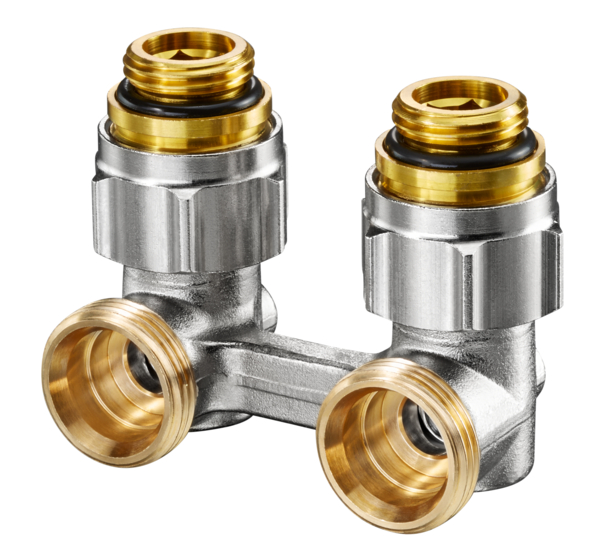 Oventrop Raccord Multiflex F, équerre filetage mâle G ½ x eurocône G ¾ 1015884