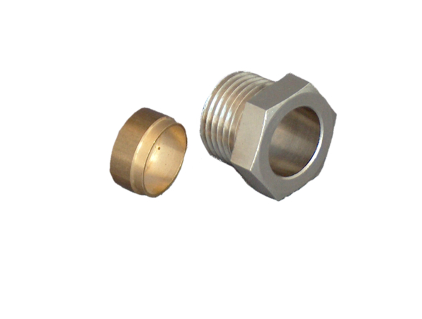Oventrop Compression fitting Ofix CEP for internal thread for copper pipe 1/2  x15mm nickel-plated 1028155
