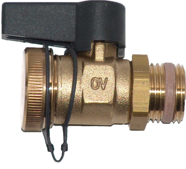 Oventrop Ball Valve Optiflex DN15 1/2 external thread with cap brass 1033414