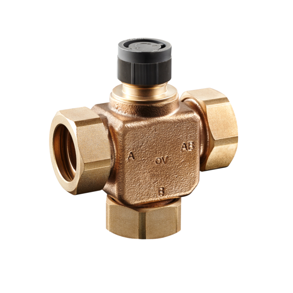 Oventrop Robinet inverseur et mitigeur à trois voies Tri-CTR avec filetage mâle PN 16 DN 15, G ¾, bronze 1131204