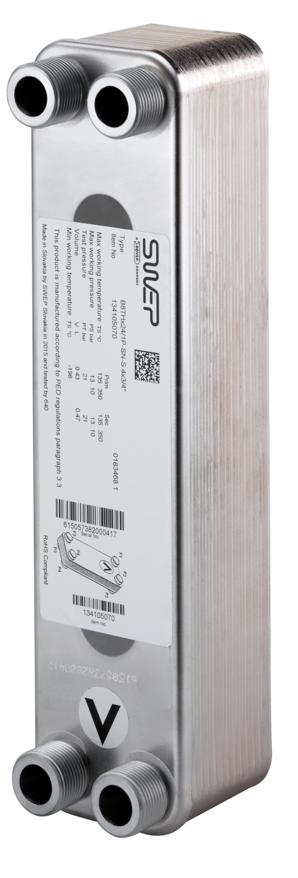 Oventrop Échangeur de chaleur pour Regudis W-HTU plage de puissance 1, brasé au nickel 1341290