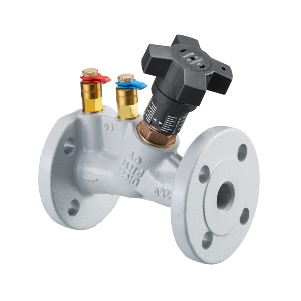 Oventrop Robinet d'équilibrage HydroControl VFC avec brides selon EN 1092-2 PN 16 DN 32, avec deux prises de pression Classic montées, fonte grise 1688748
