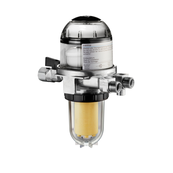 Oventrop Combinaison filtre à mazout et séparateur d'air Toc-Duo-3 DN 10, côté cuve filetage femelle G ⅜, côté brûleur filetage femelle G ¼, avec élément filtrant en matière synthétique frittée 50-75 µm 2142700