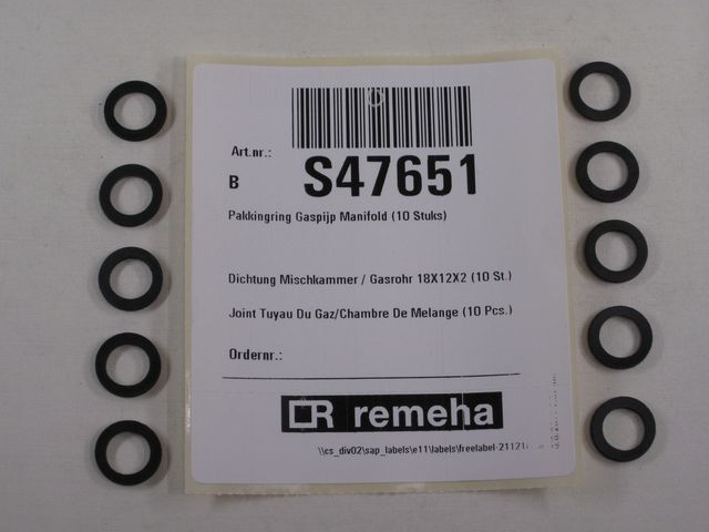 Remeha Dicht Gasrohr/Mischkammer W10-28(x10) S47651