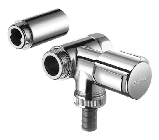 Schell NA-Ventil COMFORT, RV für Wandbatterien, Anschl. re,3/4",chrom 033240699