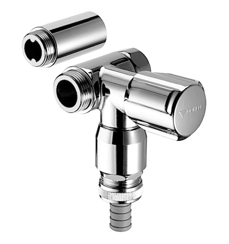 Schell NA-Ventil COMFORT, RV, RB für Wandbatterien, Anschl. re,3/4",chrom 033260699