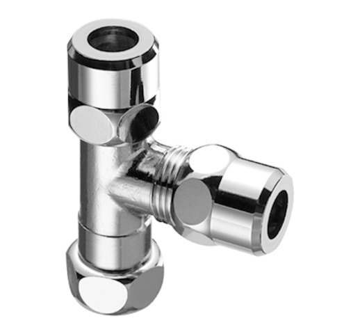Schell T-Stück bewegliche Überwurfmutter, 3/8", chrom 041000699