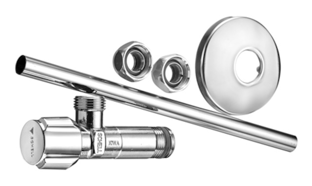Schell Eckventil-Set COMFORT, Kupferrohr 2xVerschr., ASAG, KIWA, 3/8" chrom 050200699