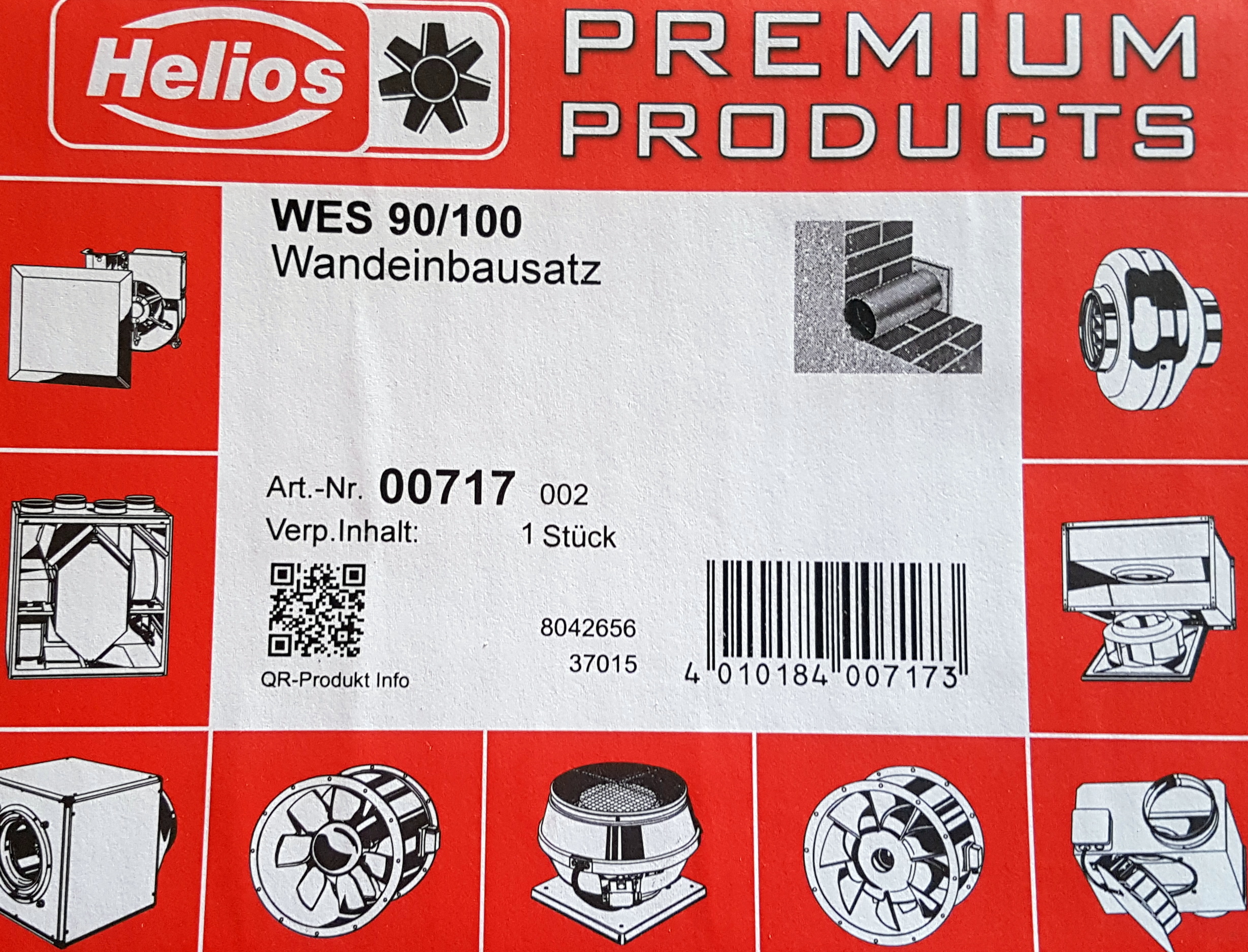 Helios WES   90/100 Wall mounting kit 0717 00717