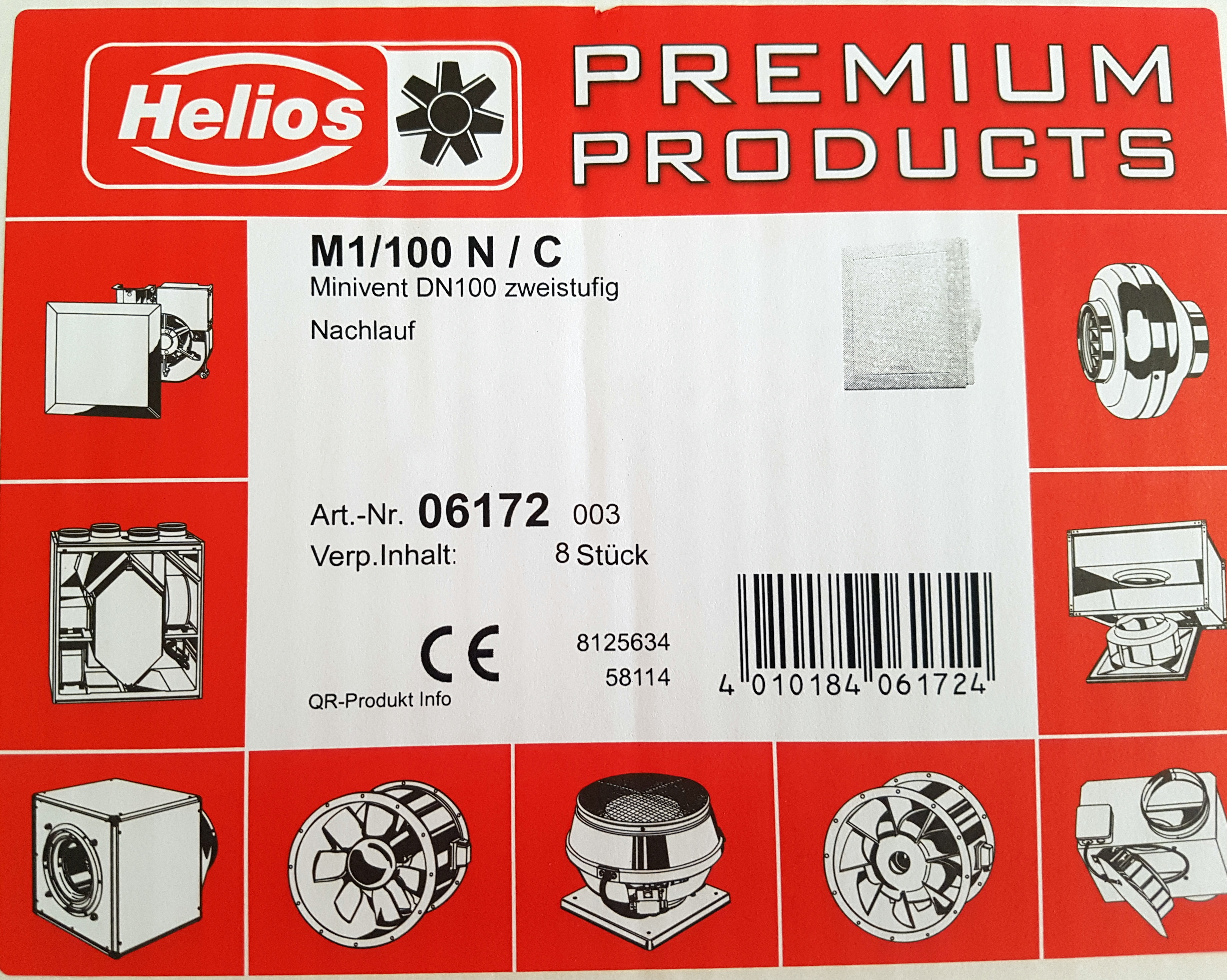 Helios M1/100 N Minivent DN100 2-st 6172 06172