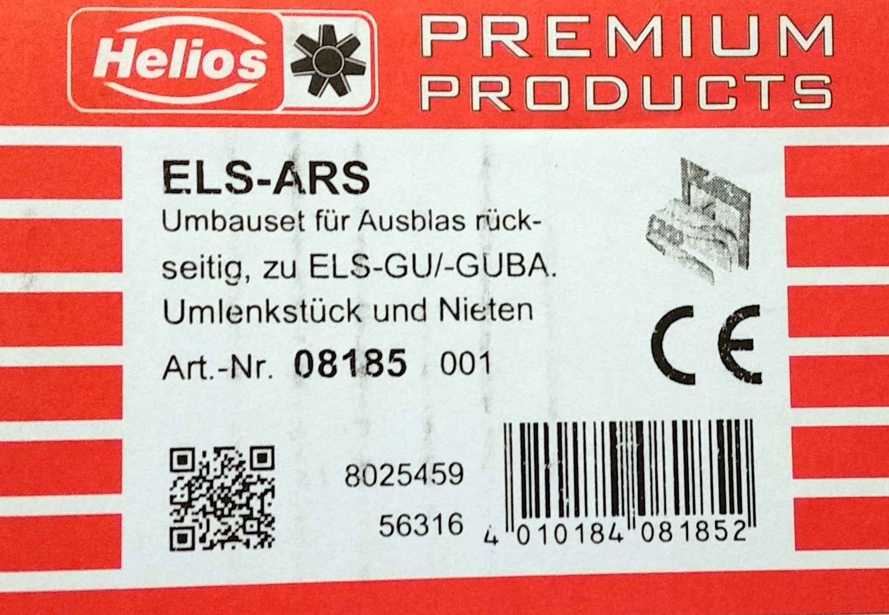 Helios ELS-ARS Umbauset für Ausblas rueckseitig, zu 8185