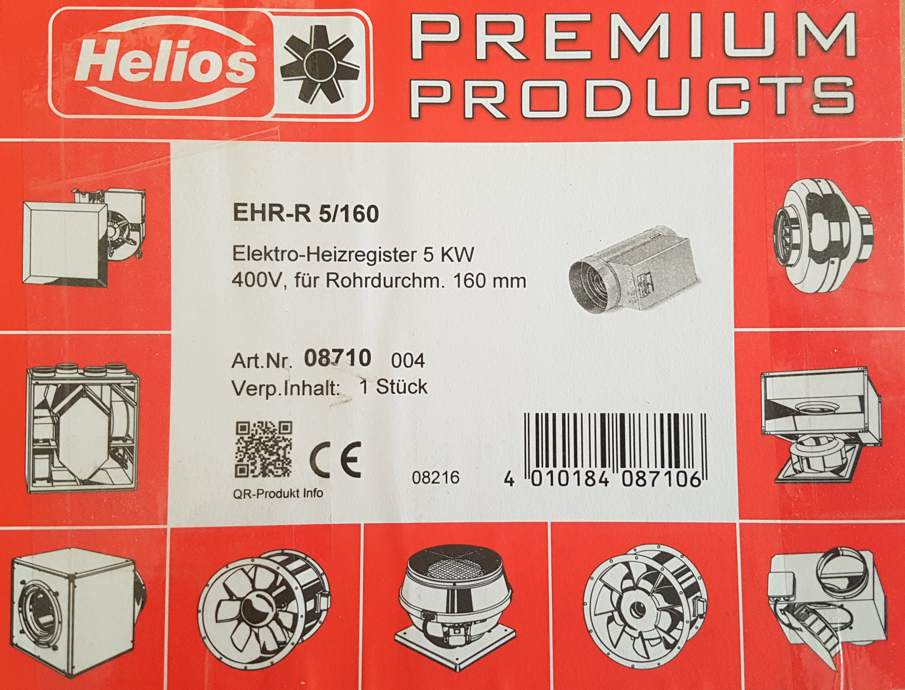 Helios EHR-R 5/160  Electric damper register 5 KW 8710 08710