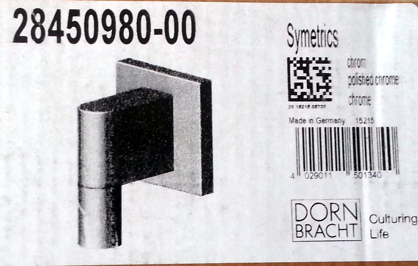 Dornbracht Wall elbow 1/2 Zoll Symetrics chrom 28450980-00 1x on stock