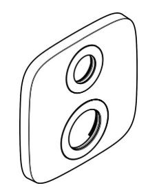 Hansgrohe Rosette 155/155mm Ecostat E F-Set Thermostat Absperr-Umstellventil chrom 92279000