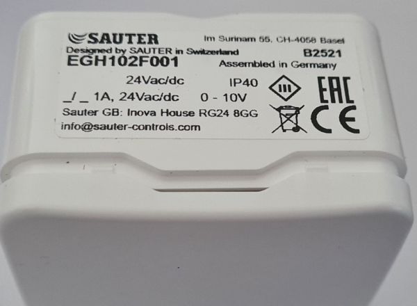 Sauter EGH102F001 Taupunktwächter 24V stetiger Ausgang 0...10V 70...85%rF