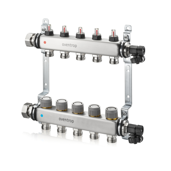 Oventrop Multidis SFQ Edelstahl- verteiler mit Durchflussindikator