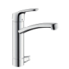 Hansgrohe Spueltischmischer Focus E2 Festauslau chrom mit Geraeteabsperrventil 31803000